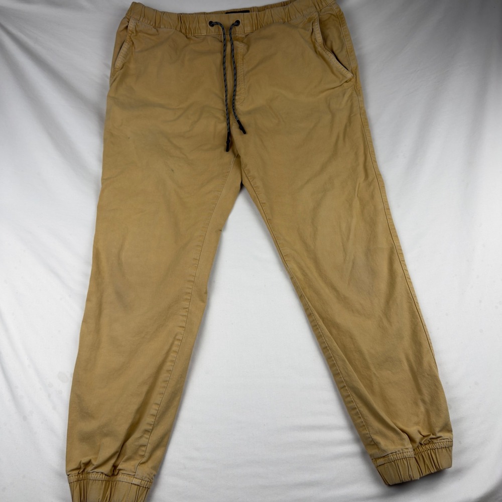 American Eagle Extreme Flex Mens Khaki Jogger Pants Size M Tan Stretch Elastic